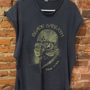 Black Sabbath 2013 Tour Shirt Sleeveless Double Sided Print Distressed